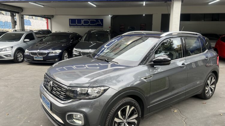 T-Cross Highline 1.4 TSI Automático 2020/2020 Cinza Flex – Blindado Nível III-A Carbon