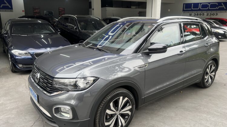 T-Cross Highline 1.4 TSI Automático 2020/2020 Cinza Flex – Blindado Nível III-A Carbon